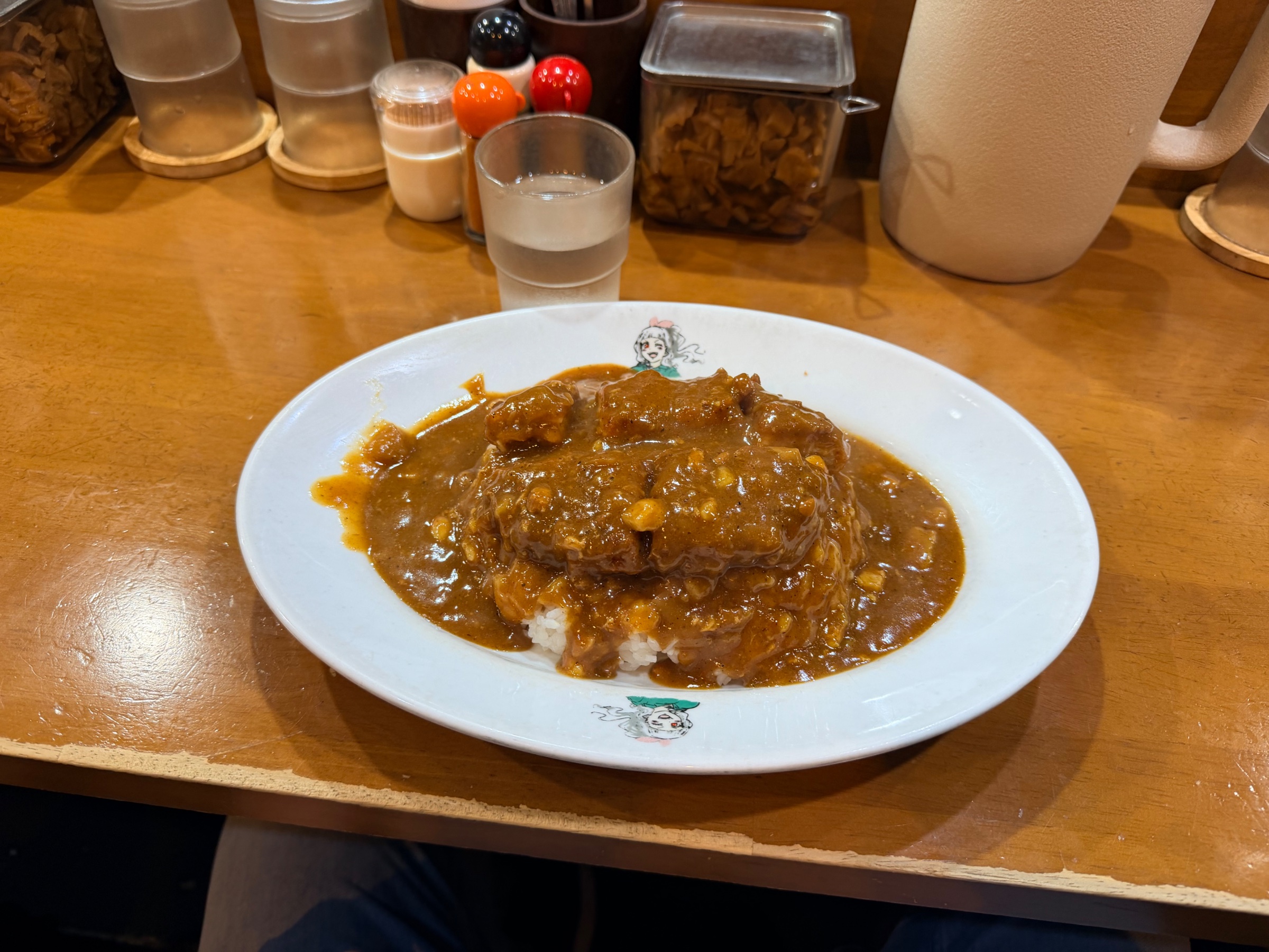 Aidan arte dinner at curry at Hinoya Curry Akihabara