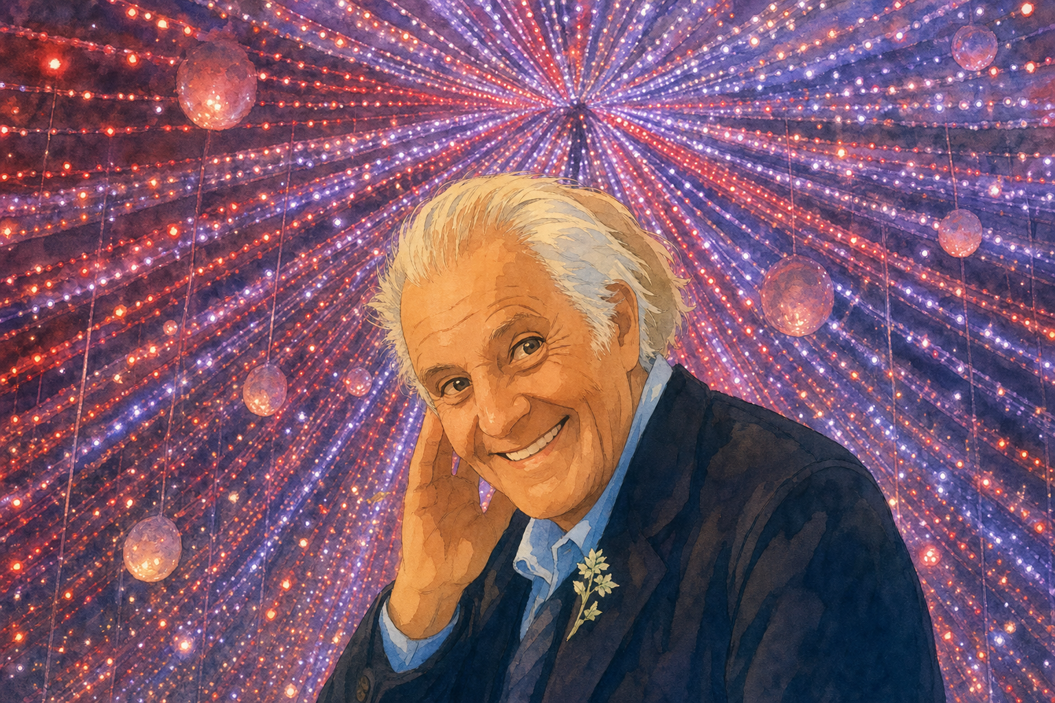 his hand to his cheek
ten thousand lights converge
to ask him one thing
